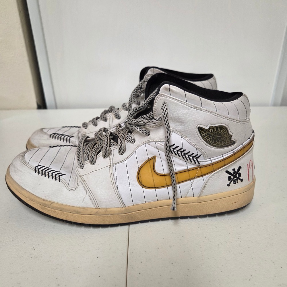 Nike Air Jordan 1 Retro High Fathers Day Baseball White Gold 325514-102 Mens 11